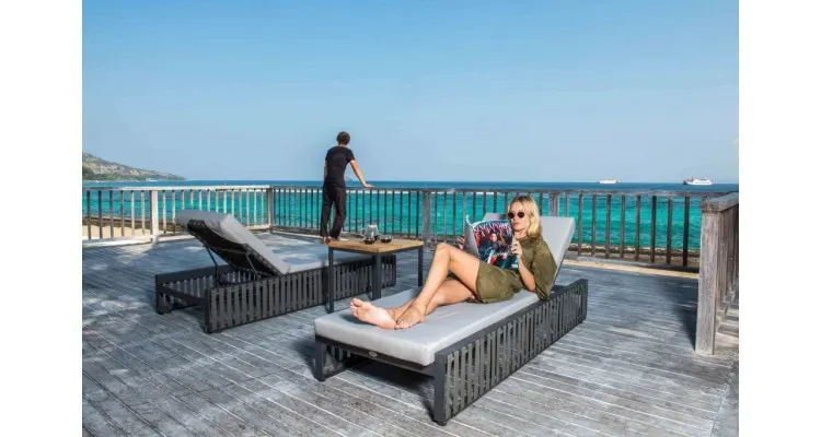 Set sezlonguri metalice, Skyline Horizon Lounger, terasa si gradina, 2 sezlonguri si masuta — imaginea 3