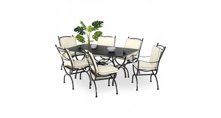 Set mobilier MEDICI terasa si gradina, 6 scaune si masa — imaginea 2