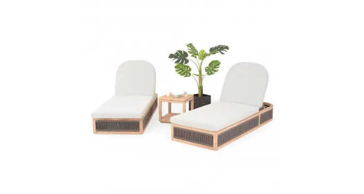 Set mobilier ELBA terasa si gradina, 2 sezlonguri si masuta — imaginea 2