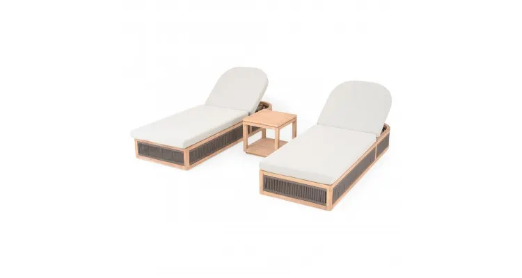 Set mobilier ELBA terasa si gradina, 2 sezlonguri si masuta — imaginea 3