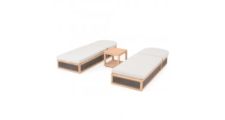 Set mobilier ELBA terasa si gradina, 2 sezlonguri si masuta — imaginea 4
