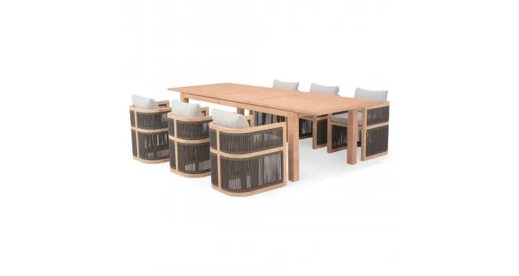 Set mobilier ELBA terasa si gradina, 6 scaune si masa extensibila — imaginea 3
