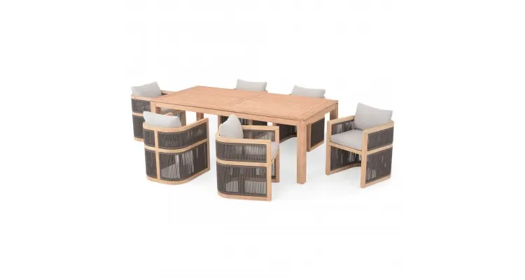 Set mobilier ELBA terasa si gradina, 6 scaune si masa extensibila — imaginea 4