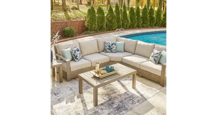 Set mobilier terasa si gradina, coltar si 2 masute — imaginea 2