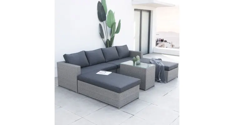 Set mobilier ADRA terasa si gradina, canapea, 2 taburete si masa — imaginea 2
