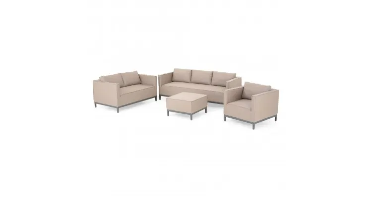 Set mobilier EON terasa si gradina, 2 fotolii, canapea si taburet — imaginea 3