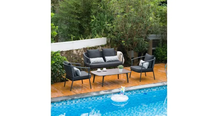Set mobilier CASTELLI terasa si gradina, 2 fotolii, canapea si masuta — imaginea 2