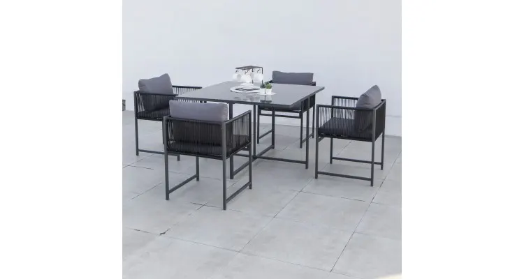 Set mobilier REIMS terasa si gradina 4 scaune si masa — imaginea 3