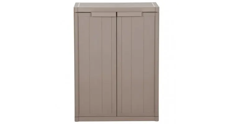 Dulap de depozitare gradina, maro, 65x45x88 cm PP aspect lemn