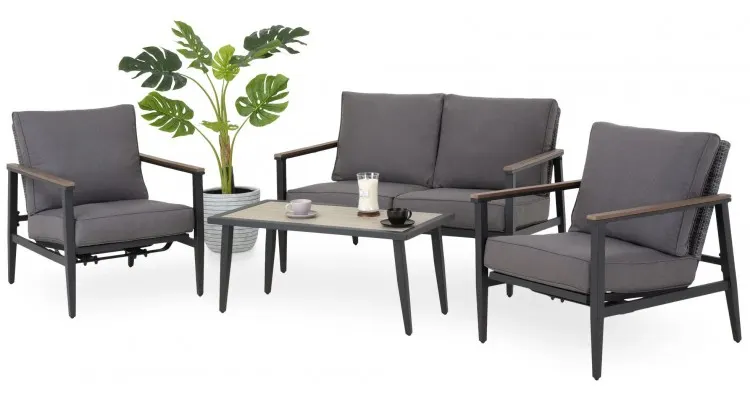 Set mobilier MITCH terasa si gradina, 2 fotolii, canapea si masuta — imaginea 3
