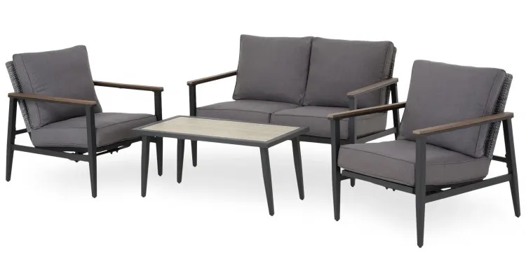 Set mobilier MITCH terasa si gradina, 2 fotolii, canapea si masuta — imaginea 4
