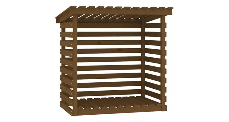 Rastel lemne de foc, maro miere, 108x73x108 cm, lemn masiv pin