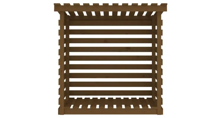 Rastel lemne de foc, maro miere, 108x73x108 cm, lemn masiv pin — imaginea 5