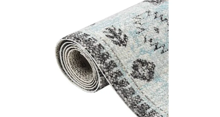 Covor de exterior, verde si gri, 80x150 cm, tesatura plata — imaginea 2