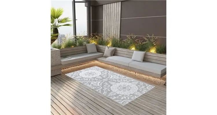 Covor de exterior, gri deschis, 120x180 cm, pp — imaginea 2