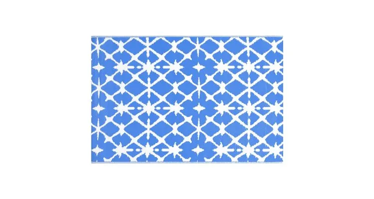 Covor de exterior, albastru/alb, 160x230 cm, pp