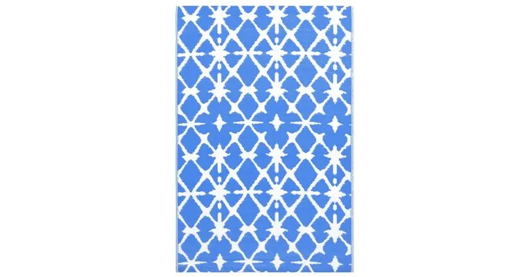 Covor de exterior, albastru/alb, 160x230 cm, pp — imaginea 3