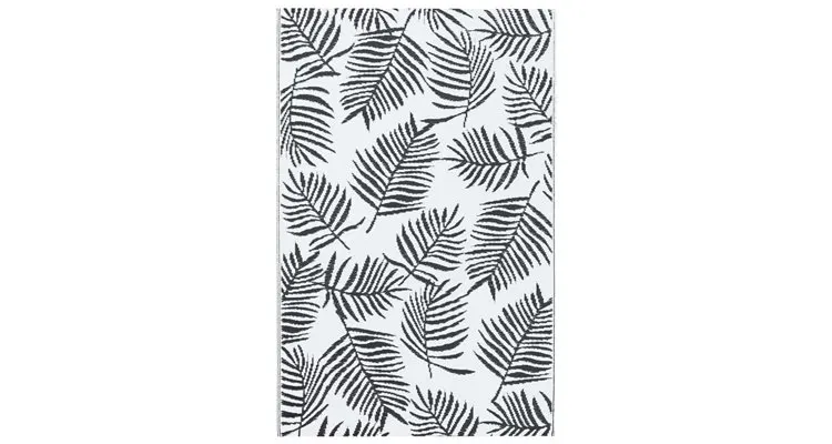 Covor de exterior, alb si negru, 120x180 cm, pp — imaginea 3