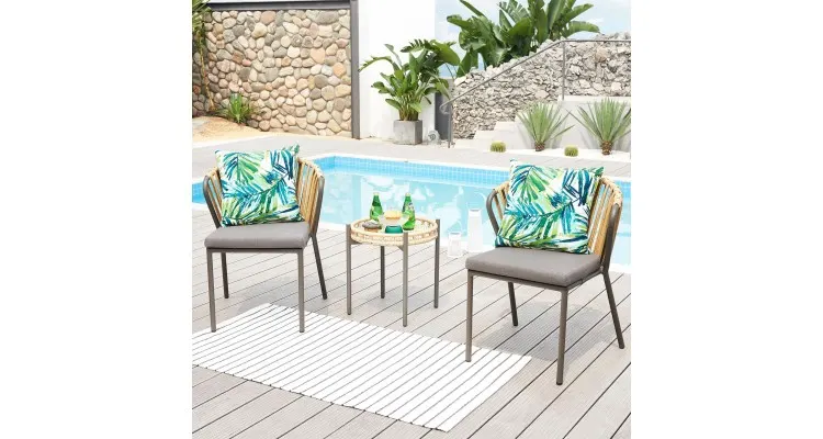 Set mobilier gradina AMADORA, aluminiu ratan, cu 2 scaune si masuta — imaginea 2