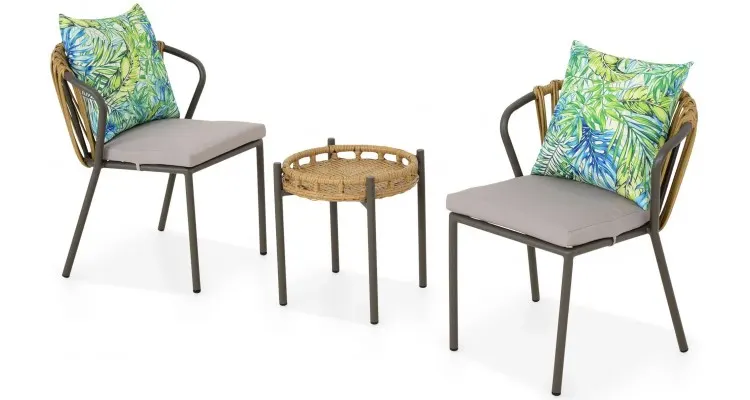 Set mobilier gradina AMADORA, aluminiu ratan, cu 2 scaune si masuta — imaginea 3