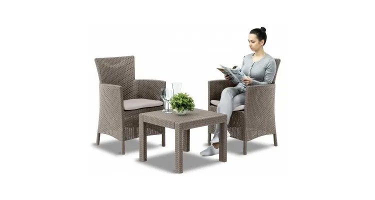 Set mobilier de balcon, Rosario Balcony, cappuccino — imaginea 2