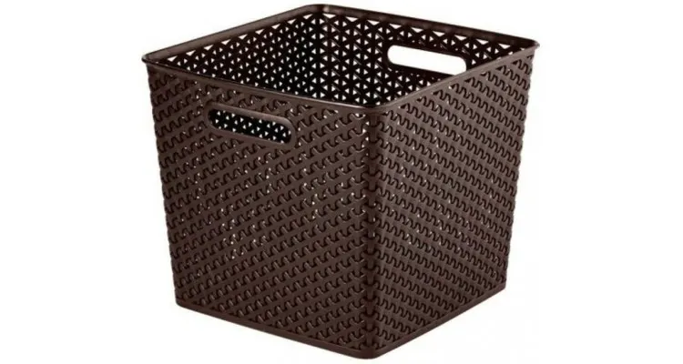 Cutie depozitare suprapozabila patrata 25L my style rattan maro