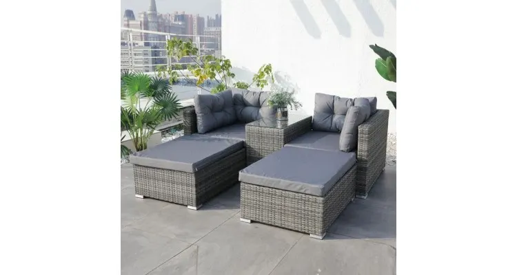 Set mobilier BORELLO terasa si gradina, coltar, taburet si masuta — imaginea 4