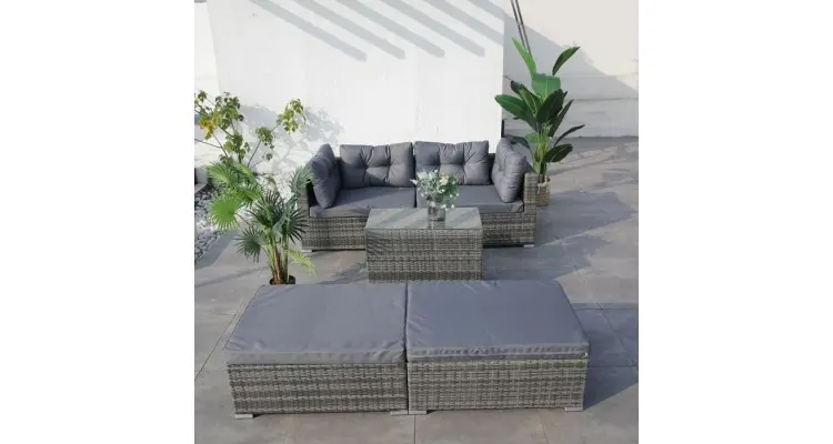 Set mobilier BORELLO terasa si gradina, coltar, taburet si masuta — imaginea 5