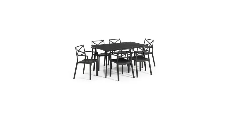 Masa de gradina Metalea, Keter, negru — imaginea 3