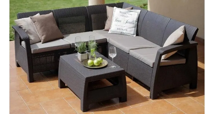 Masuta de cafea pentru gradina Corfu II, grafit — imaginea 3