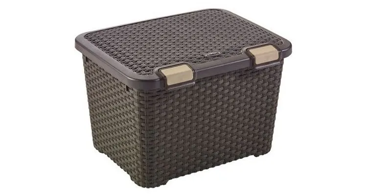 Cufar de depozitare 43L Curver, rattan maro