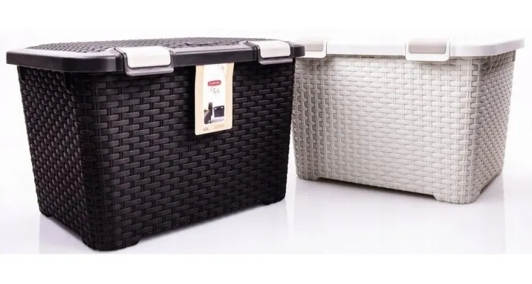 Cufar de depozitare 43L Curver, rattan maro — imaginea 2
