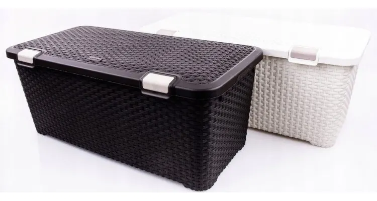 Cufar de depozitare 43L Curver, rattan maro — imaginea 3