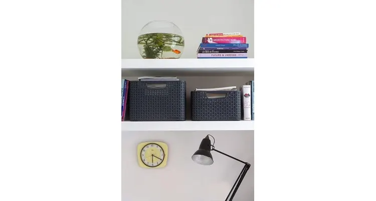 Cutie depozitare cu manere si capac 7L (S), design rattan maro — imaginea 5
