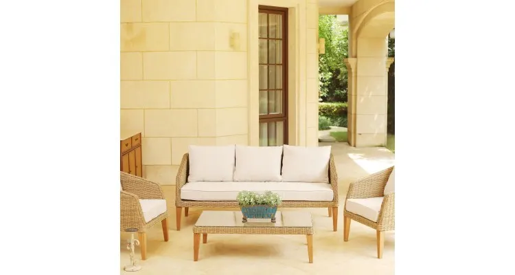 Set mobilier DEBBY terasa/gradina, 2 fotolii, canapea si masa — imaginea 2