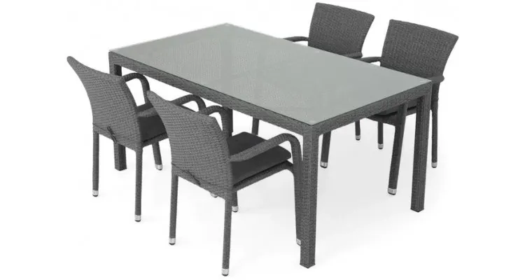 Set mobilier HORECA terasa si gradina, 4 scaune si masa — imaginea 3