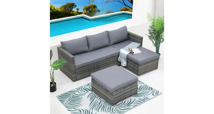 Set mobilier BORELLO terasa/gradina, coltar si masuta — imaginea 2