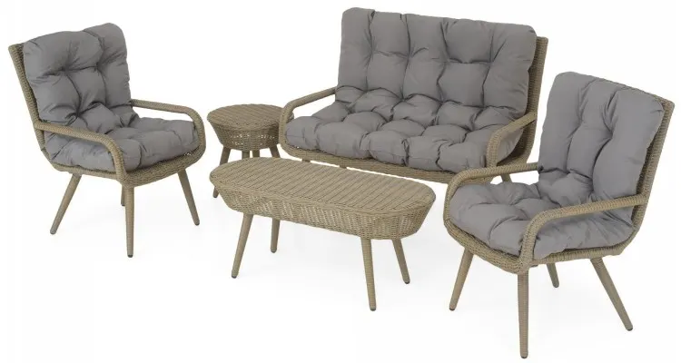 Set mobilier VERACRUZ terasa/gradina, 2 fotolii, canapea, 2 masute — imaginea 3