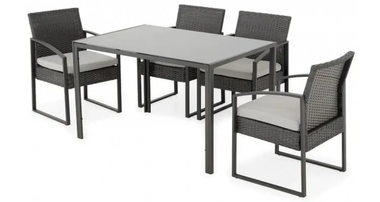 Set mobilier BREDA terasa si gradina, 4 scaune si masa — imaginea 2