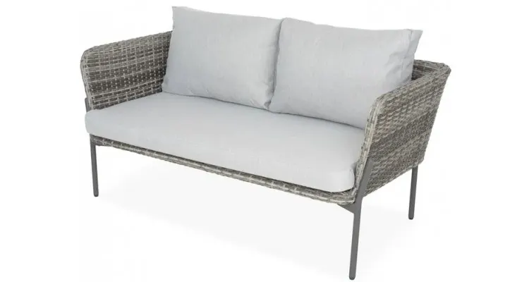 Set mobilier exterior, poliratan, 4 locuri, 2 fotolii, canapea si 2 masute LILLE — imaginea 5