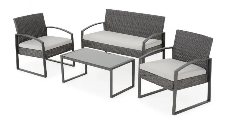 Set mobilier BREDA terasa si gradina, canapea 2 locuri, 2 fotolii si masuta — imaginea 3