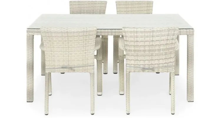 Set mobilier gradina, dining, 4 scaune si masa, aluminiu si poliratan, HORECA — imaginea 2