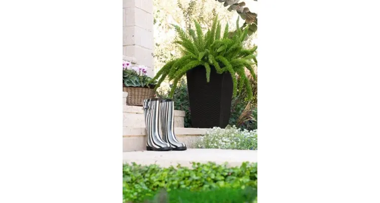 Ghiveci imitatie rattan Keter Rattan M 55.4 L, grafit — imaginea 3
