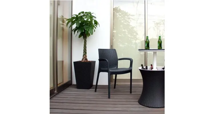 Ghiveci imitatie rattan Keter Rattan M 55.4 L, grafit — imaginea 5