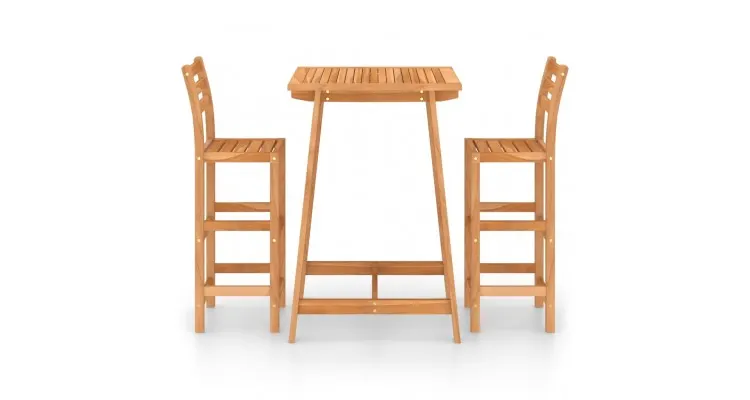 Set bar de exterior, 3 piese, lemn masiv de acacia — imaginea 3