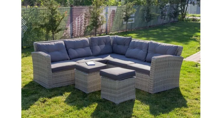 Set mobilier premium de gradina, Marbella, rattan sintetic — imaginea 4
