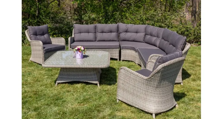 Set mobilier premium de gradina Dublin, rattan — imaginea 2