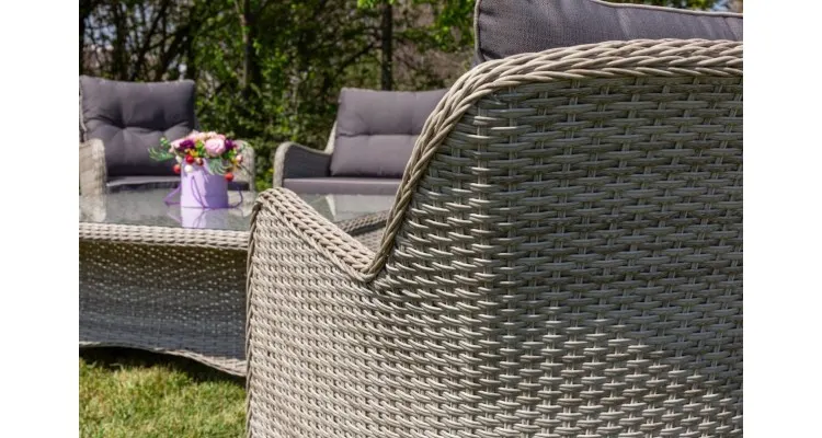 Set mobilier premium de gradina Dublin, rattan — imaginea 4