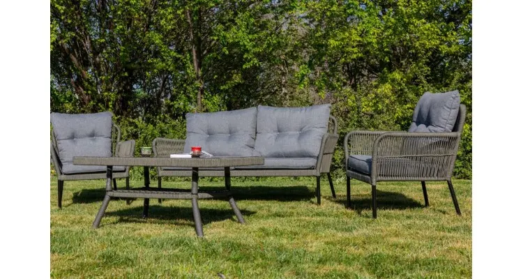 Set mobilier premium de gradina Dubai Rope 1, rattan sintetic — imaginea 2