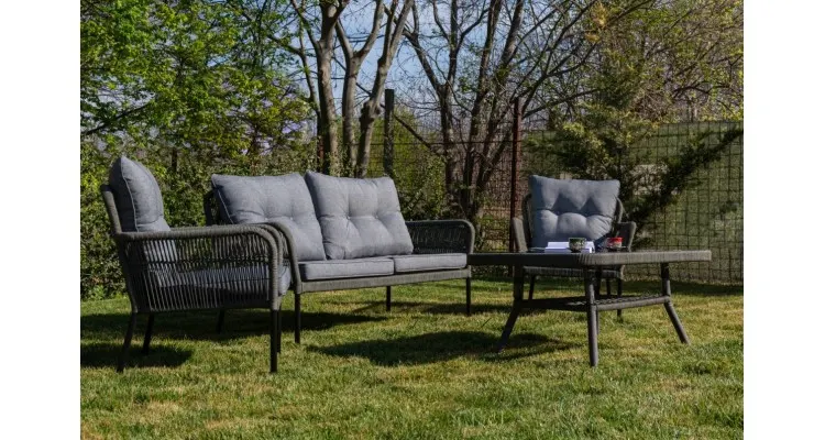 Set mobilier premium de gradina Dubai Rope 1, rattan sintetic — imaginea 3